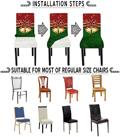 SANACYNA 6 Piece Christmas Red Bell Chair Covers