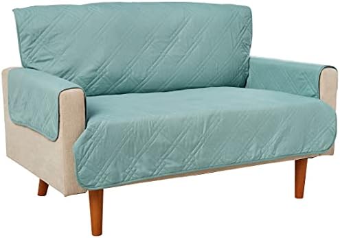 SureFit Microfiber Loveseat Throw Cover Sea Glass 100 Polyester
