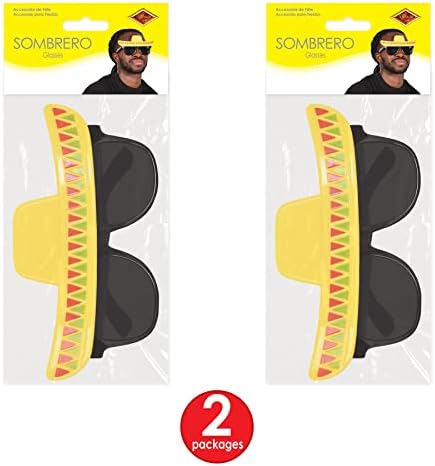 Beistle 2 Piece Plastic Sombrero Glasses Fiesta Party Decor