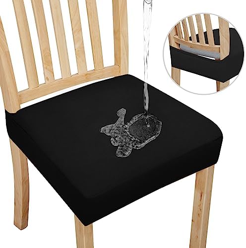 Easy-Going 100 Waterproof Dining Chair Covers Set of 4 Black