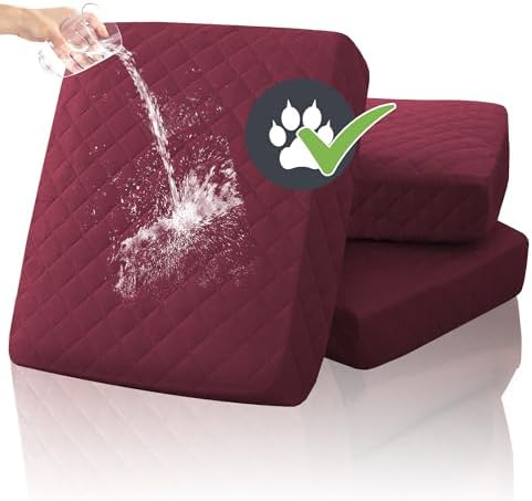 Turquoize Waterproof Sofa Cushion Covers - 3 Pack Seat Covers for Couch