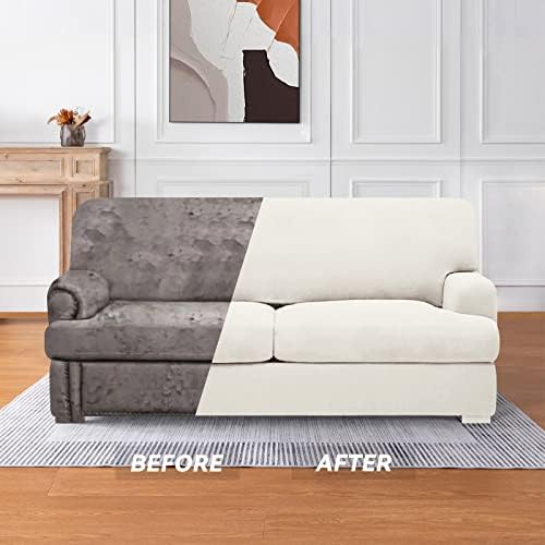 Molasofa 3 Piece T Cushion Loveseat Slipcover Set