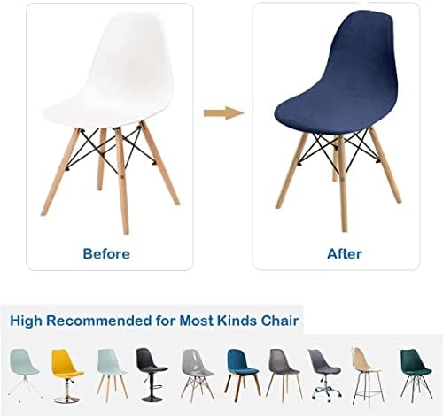 Daunkang Dining Chair Covers Set of 4 Velvet Navyblue