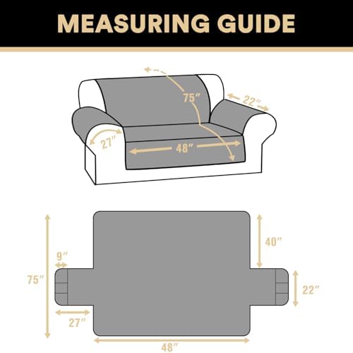 PrinceDeco Waterproof Loveseat Covers 48 French Oak