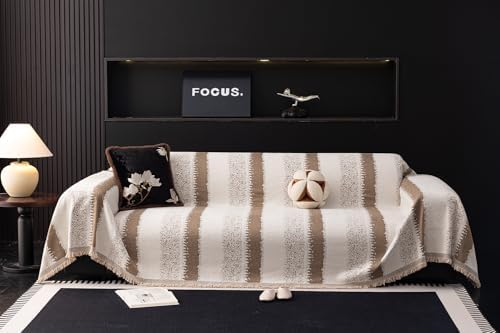 Ferdilan 3 Cushion Sofa Cover Protector Coffee Stripe 71x118