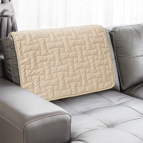 Velvet Sectional Sofa Covers 26x26 Inch Non-Slip Waterproof 2 Piece Beige