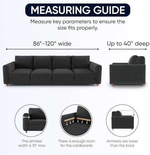 PAULATO BY GAICO Stretch Sofa Slipcover - Microfiber - Pet Friendly - 1-Piece Fit - Mango