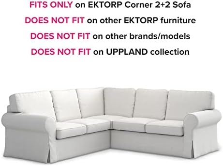TLYESD Ektorp Sectional Sofa Cover Replacement Cool White 1