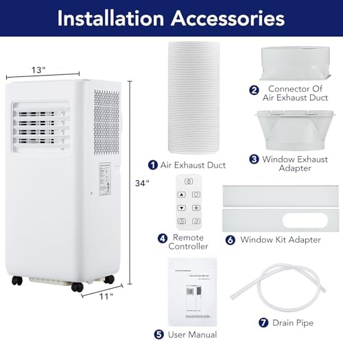 Euker Portable AC Unit 3 in 1 Cooling Dehumidifier Fan Mode