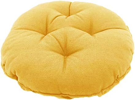 Padded Round Bar Stool Covers Cushion with Elastic Band 14 Inch Yellow