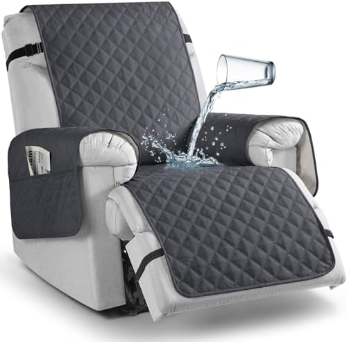 TAOCOCO Non-Slip Recliner Chair Cover for Small Chairs Charcoal Gray