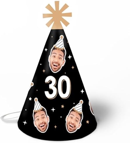 Custom Face Cut Out Birthday Hats Set of 8