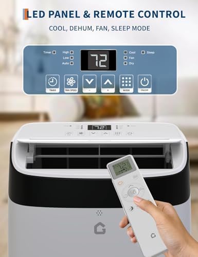 14000 BTU Portable AC Unit with Fan Dehumidifier and Remote Control