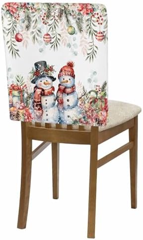 Red Snowman Christmas Chair Covers Set of 4