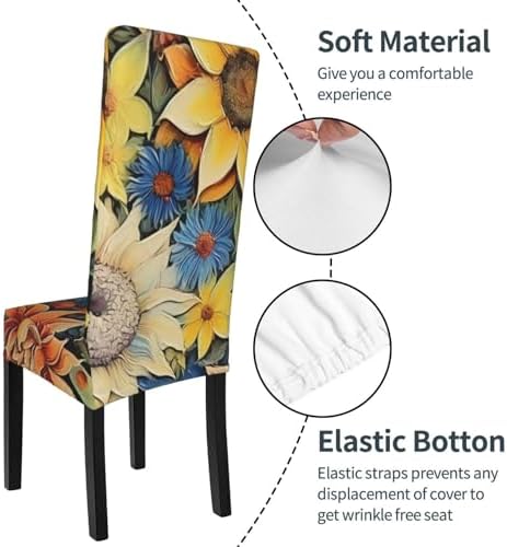 ViLLeX Universal Sunflower Parson Chair Slipcover Protector