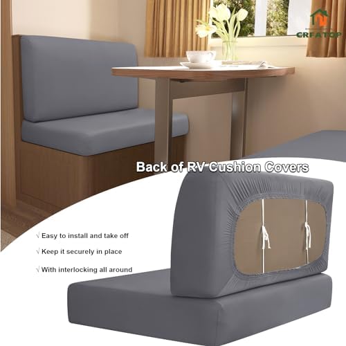 CRFATOP 2 Piece Waterproof RV Dinette Cushion Covers