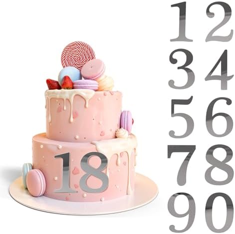 37 Inch 0-9 Silver Birthday Cake Toppers