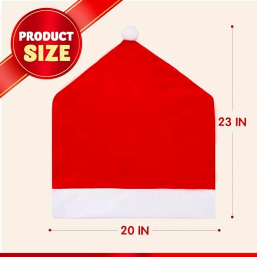 JOYIN 4 Pcs Christmas Chair Covers with Santa Hats 1