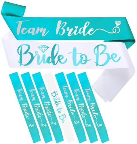 Teal Blue Bride to Be Sash Engagement Party Decor