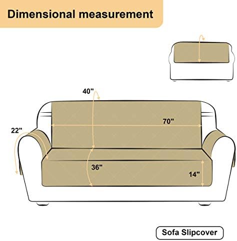 DyFun Reversible Sofa Slipcover with Elastic Straps and Non-Slip Design