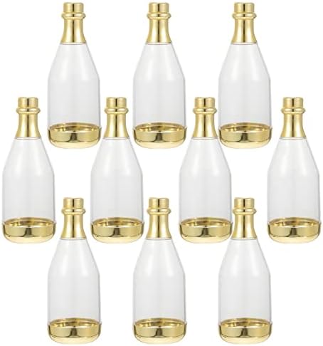 10 Pack Clear Gold Acrylic Candy Bottles for Party Favors 1