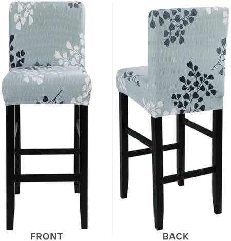 SearchI Bar Stool Covers Set of 4 - Grey Leaf