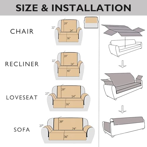 Skidproof Sofa Cover for Taupe Sofa with Elastic Straps