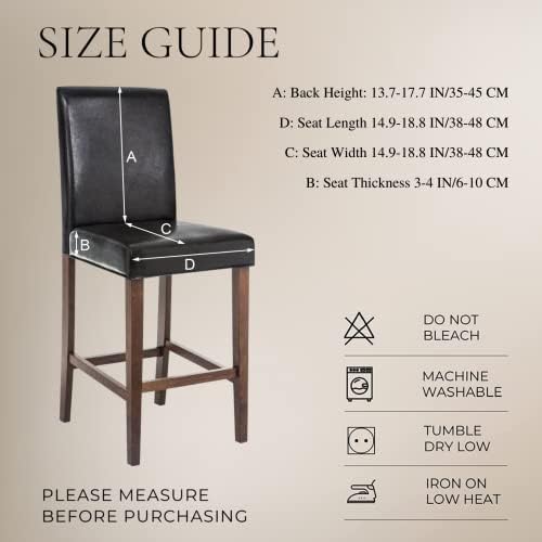 SearchI Bar Stool Covers Set of 4 - Grey Leaf