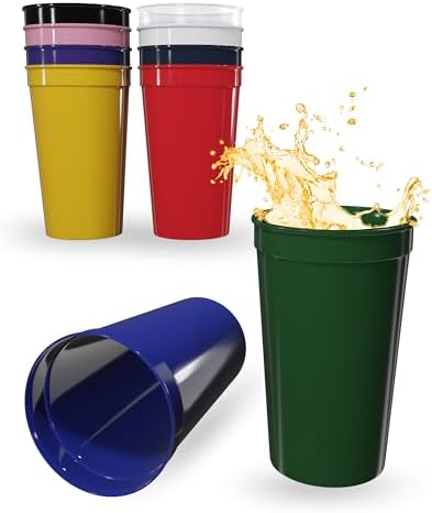 PartyPrints 10 Pack Reusable Plastic Cups 22 oz 1