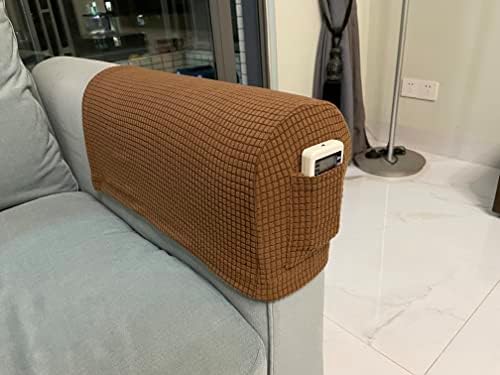 Sofa Armrest Covers Pack of 4 with Elastic Pocket Protector
