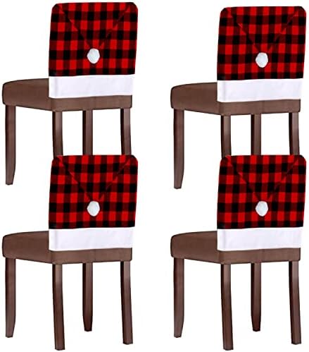 FOIMAS Christmas Santa Hat Chair Covers 4PCS 1
