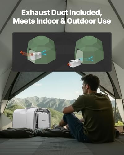VEVOR 4250 BTU Portable AC with 3 Speeds and 24H Timer White