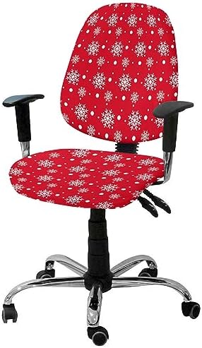 Christmas Snowflake Office Chair Covers 2 Piece Soft Stretchable