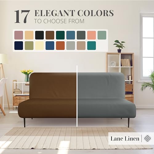 LANE LINEN Armless Futon Cover - Brown 1