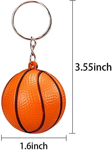Blulu 20 Pack Orange Basketball Keychains for Parties and School Events