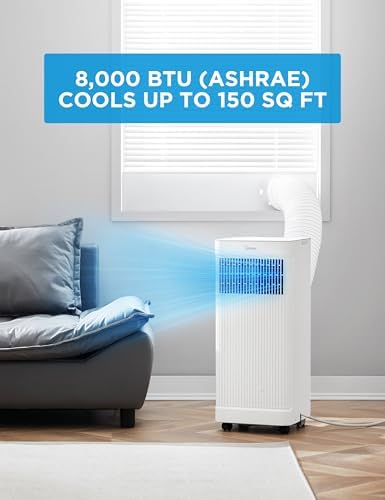 Midea 8500 BTU Portable AC with Dehumidifier and Fan Mode
