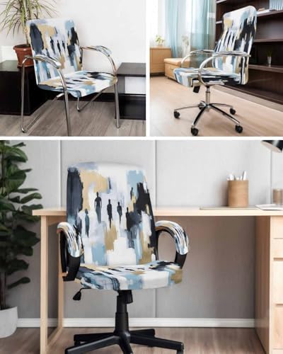 DecorLovee Modern Canvas Chair Cover with Zipper and Armrests