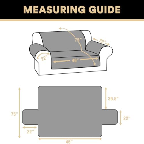 PrinceDeco Reversible Washable Loveseat Sofa Cover