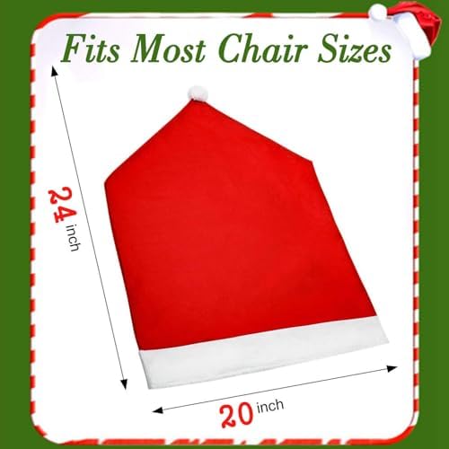6 Pack Red Christmas Chair Covers for Dining Chairs 1