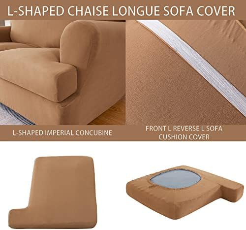 Molasofa T Cushion Chair Slipcover Set 2 Pieces Brown
