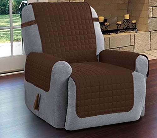 Linen Store Quilted Microfiber Recliner Slipcover with Adjustable Straps