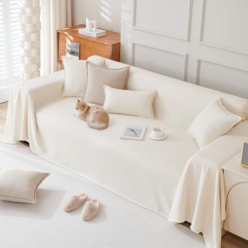 Foreate Water-Resistant Sofa Cover Blanket 71x134 Cream