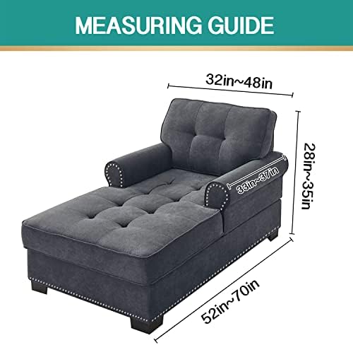 ele ELEOPTION Dust Blue Chaise Lounge Slipcover