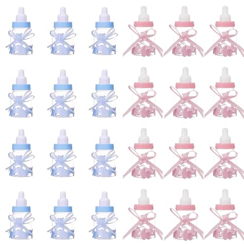 24 Pcs Reusable Candy Bottles with Bear for Baby Shower