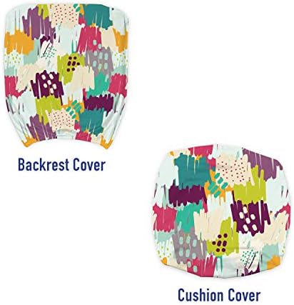 Ambesonne Brush Office Chair Slipcover with Polka Dots and Inky Splatters 1
