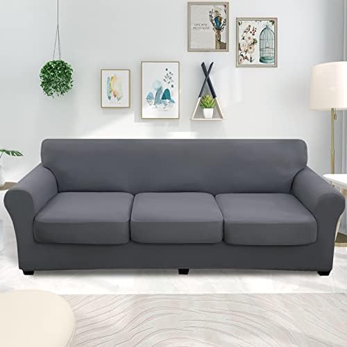 Hyha 4 Piece Sofa Slipcovers for 3 Cushion Couch