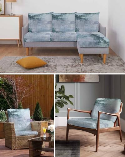 Kewadony 3 Pcs Blue Sofa Seat Covers Waterproof Non-Slip Stretchy