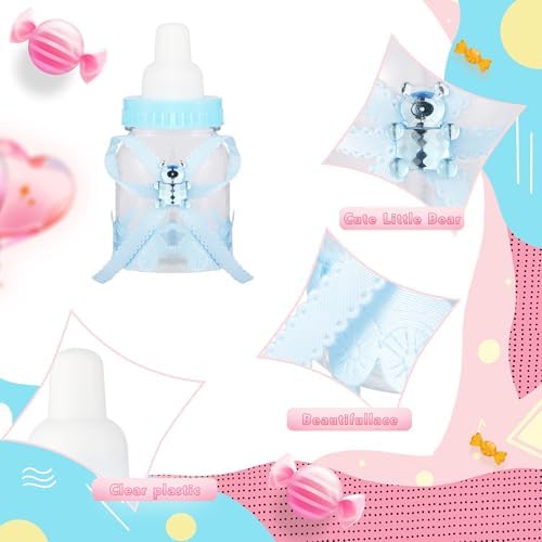 LASLU 24pcs Feeder Style Candy Bottle Baby Shower Favors