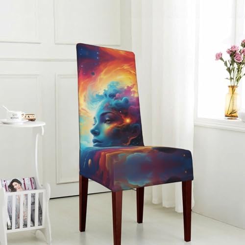 Cosmic Canvas Dining Chair Covers with Stretch Spandex