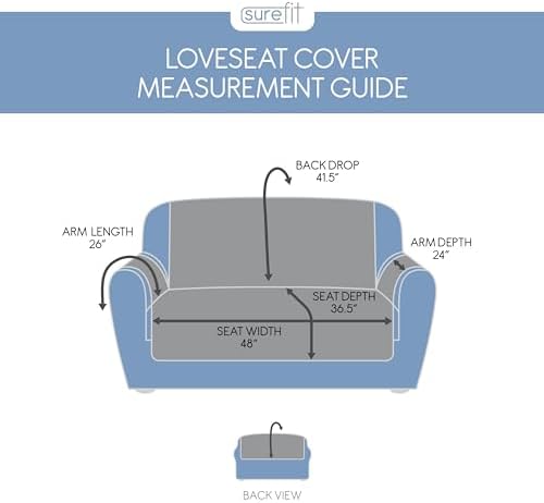 SureFit Microfiber Loveseat Throw Cover Sea Glass 100 Polyester